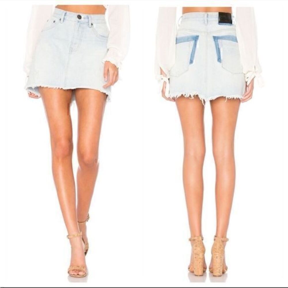 One Teaspoon Mini High Waist Jean Skirt Brando, 24